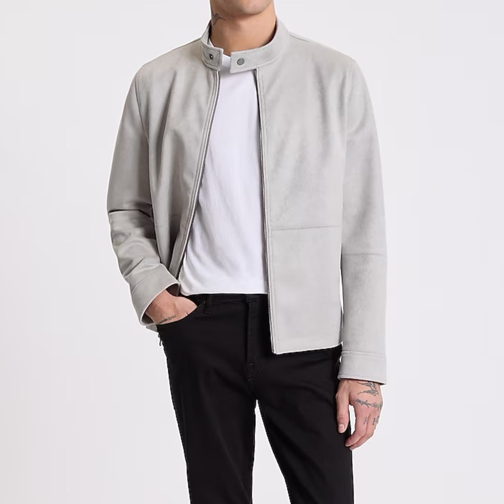 Express Men’s Faux Suede Racer Jacket